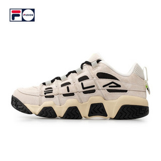 FILA FUSION 斐乐BarricadeLow篮球鞋男2020秋新款复古运动鞋低帮 白中白-BD 40