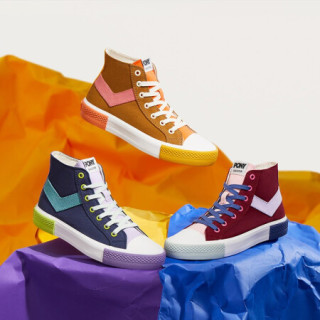 pony帆布鞋波尼女运动鞋2020秋季新品拼接时尚舒适高帮休闲鞋03w1sh08