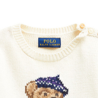 Ralph Lauren/拉夫劳伦女童 2020年秋季学院风小熊毛衫33916 101-白色 2/2T