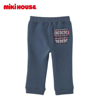 Mikihouse Double_B  2020新款小黑熊秋冬弹力抓绒保暖长裤63-3202-619 藏蓝色 110