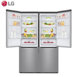 LG 340L家用嵌入式风冷双门变频智能电冰箱套装 银色 M459SB