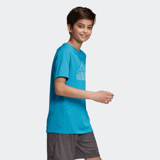 阿迪达斯官方 adidas YB TR CHILL TEE 大童训练短袖上衣DV1401 青蓝 176CM