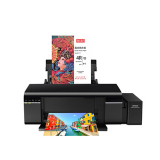 EPSON 爱普生 L805 家用彩色墨仓式照片打印机&朗呈4R/6寸 230g 100张/包 相纸/高光照片纸套装