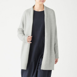 MUJI 無印良品 女士针织开衫 W9AA052 浅灰色 M-L