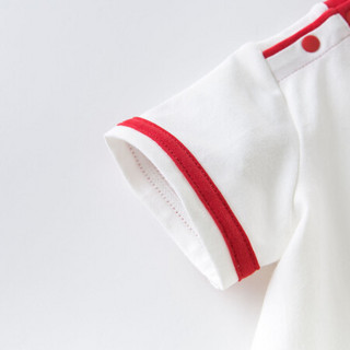davebella戴维贝拉2020夏天新品儿童男童短袖T恤婴儿宝宝休闲上衣 米白 90cm（建议身高80-90cm）