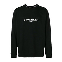 纪梵希 GIVENCHY FW20秋冬 男士GIVENCHY PARIS棉质复古卫衣套头针织衫 BM700U30AF 001 黑色 S