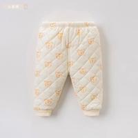 【夹棉加厚】davebella戴维贝拉秋冬新品男女童宝宝保暖棉裤 小老虎 66cm(12M(建议身高59-66cm))