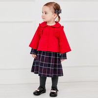 戴维贝拉童装女童套装儿童秋装宝宝衣服小女孩服装davebella秋季新品幼儿小孩子套装裙 红色 100cm(建议身高90-100cm)