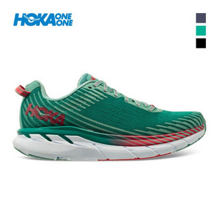 HOKA ONE ONE女克利夫顿5缓冲平衡公路跑步鞋Clifton5支撑透气轻便运动鞋 蓝绿色 US 6/ 230mm