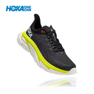 HOKA ONE ONE男Clifton Edge克利夫顿先锋公路跑步鞋回弹缓冲减震轻便透气运动鞋新 烟灰/月见草绿 US 8.5 /265mm