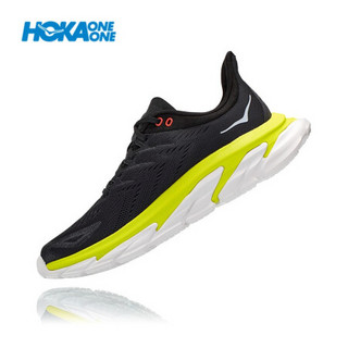 HOKA ONE ONE男Clifton Edge克利夫顿先锋公路跑步鞋回弹缓冲减震轻便透气运动鞋新 烟灰/月见草绿 US 8.5 /265mm