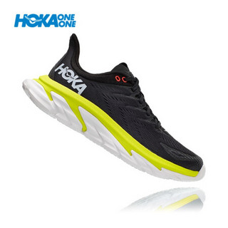 HOKA ONE ONE男Clifton Edge克利夫顿先锋公路跑步鞋回弹缓冲减震轻便透气运动鞋新 烟灰/月见草绿 US 8.5 /265mm