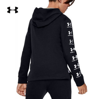 安德玛官方UA Rival男童运动拉链连帽外套Under Armour1343277 黑色001 童M