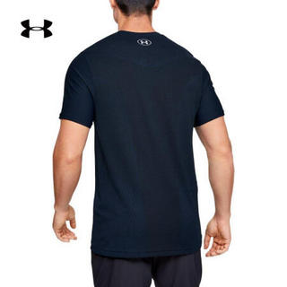 安德玛官方UA Seamless男子运动短袖T恤Under Armour1351449 深蓝色408 L