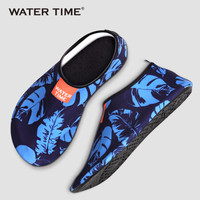 Watertime蛙咚 潜水鞋沙滩鞋海滩鞋专业涉水鞋 成人印花软鞋 男女 深蓝印花 XL(适合42-43码的脚)