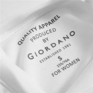 GIORDANO 佐丹奴 女士半高领长袖T恤 05320880 16 皎白 中码