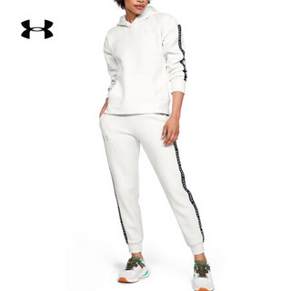 安德玛官方UA Fleece LC Logo女子运动连帽卫衣Under Armour1351040 白色112 XL