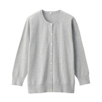 無印良品 無印良品 MUJI 女士圆领针织开衫 BAD51A0S 灰色 S