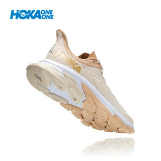 HOKA ONE ONE女Clifton Edge克利夫顿先锋公路跑步鞋回弹缓冲减震轻便透气运动鞋新 杏奶色/米色 US 5.5/ 225mm