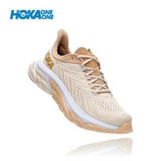 HOKA ONE ONE女Clifton Edge克利夫顿先锋公路跑步鞋回弹缓冲减震轻便透气运动鞋新 杏奶色/米色 US 5.5/ 225mm