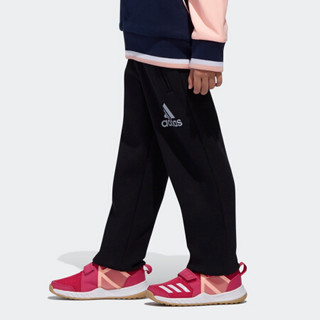 阿迪达斯官方adidas LG KNIT PNT 女小童 训练 针织长裤 DM7098 黑/白 128CM
