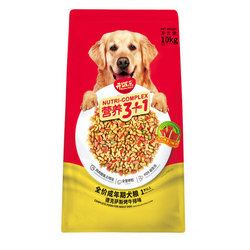 KitchenFlavor 开饭乐 狗粮 营养3+1鳕鱼片牛排味成年期犬粮10kg拼粮 添加大块肉粒