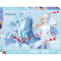 迪士尼(Disney)儿童进阶拼图玩具二合一 冰雪奇缘女孩礼物(古部盒装拼图带图纸100片+200片)11DF3002008S