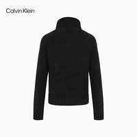 CK JEANS 2020秋冬款 女装高领撞色LOGO保暖针织衫 J214831 BEH-黑色 XS