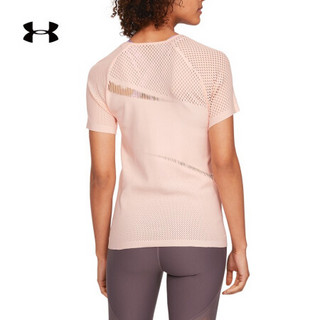 安德玛官方UA Knit女子短袖运动T恤Under Armour1328290 粉红色805 M