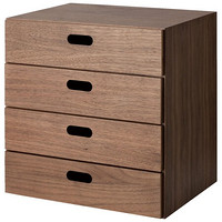 無印良品 無印良品 MUJI 组合式收纳柜/抽屉4层/WN 原色 长37×宽28×高37cm