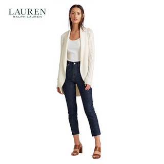 Lauren/拉夫劳伦女装 2020年春季绞花编结开襟衫60243 101-白色 L/XL