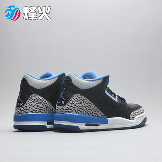 Jordan Brand Air Jordan 3 儿童休闲运动鞋 398614-007 蓝水泥 37.5