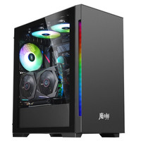 金河田 魔术师super MATX机箱 全侧透 黑色