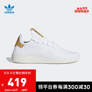 阿迪达斯官网adidas 三叶草 PW TENNIS HU W女鞋经典运动鞋D96444 亮白/金色 36(220mm)