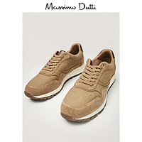 Massimo Dutti男鞋 2020秋季新款 沙色磨面皮休闲运动鞋 12171650107
