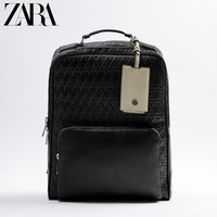 ZARA 新款 男包 黑色凸饰大容量便携实用双肩背包 13201620040