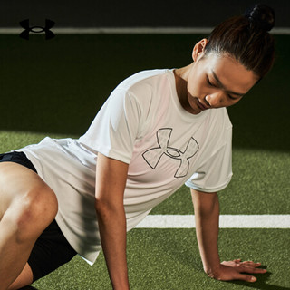 安德玛官方UA Performance女子运动短袖T恤Under Armour1351976 白色100 XL