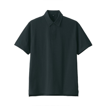 MUJI 無印良品 男士短袖POLO衫 ABE05A0S 黑色 XS
