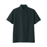 MUJI 無印良品 男士短袖POLO衫 ABE05A0S 黑色 XS