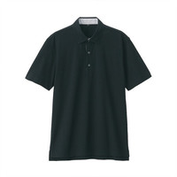 無印良品 MUJI 無印良品 男式 凉爽珠地网眼编织 POLO衫 黑色 S