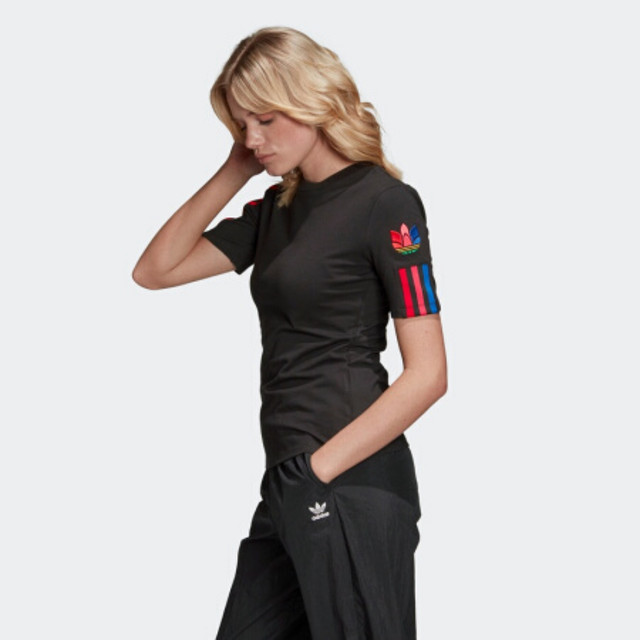 阿迪达斯官网adidas 三叶草TEE 女装运动短袖T恤GD2251 黑色/多色32(参考身高:160~165CM) 【报价价格评测怎么样】-什么值得买