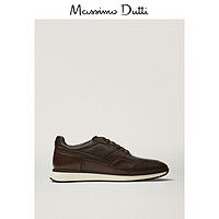 Massimo Dutti男鞋 2020秋季新款  优质棕色丝光效果休闲运动鞋12772650700