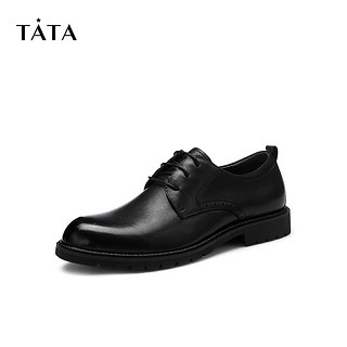 Tata/他她2020秋专柜同款休闲皮鞋男圆头低跟单鞋VUH01CM0