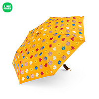 LINE FRIENDS 布朗熊三折叠自动雨伞 动漫周边小巧轻便晴雨两用