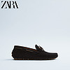 ZARA新款 男鞋 蓝色牛皮革莫卡辛鞋豆豆鞋船鞋 12697520010
