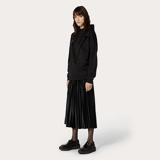 Valentino/华伦天奴 女士新品 褶饰天鹅绒短裙 黑色