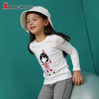 abckids童装女童圆领长袖T恤中童可爱印花儿童打底衫休闲长袖卫衣
