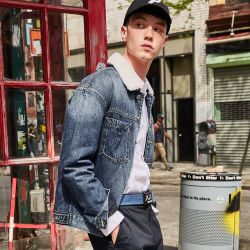 gxg.jeans JA107510G 男士羊羔毛牛仔外套