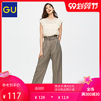 GU 极优 326578 女装带腰带窄口长裤