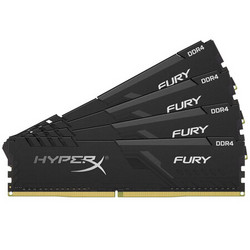 HYPERX 金士顿 (Kingston) 128GB(32G×4)套装 DDR4 3600 台式机内存条 骇客神条 Fury雷电系列